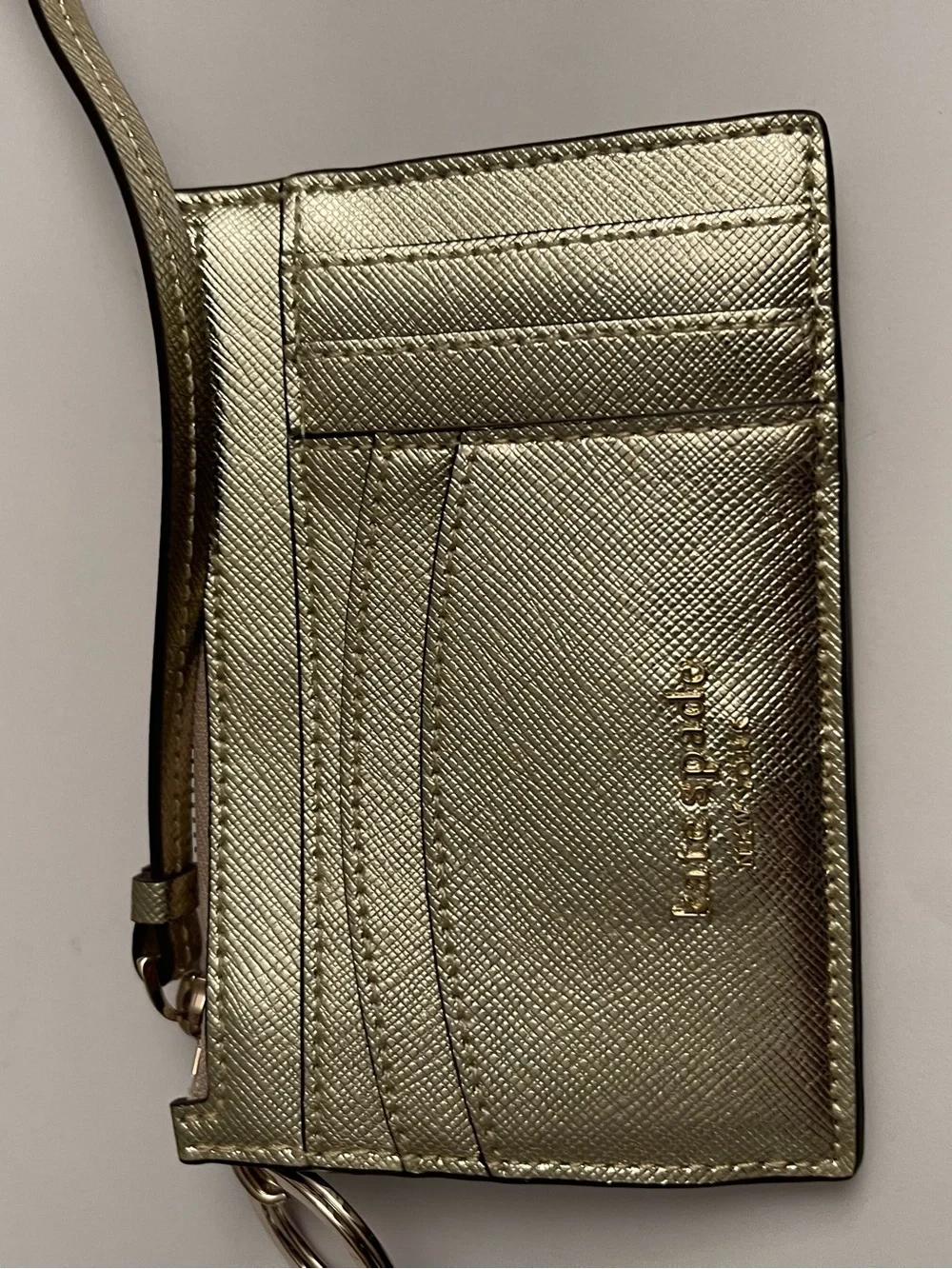kate spade Metallic Gold Card Case Wristlet